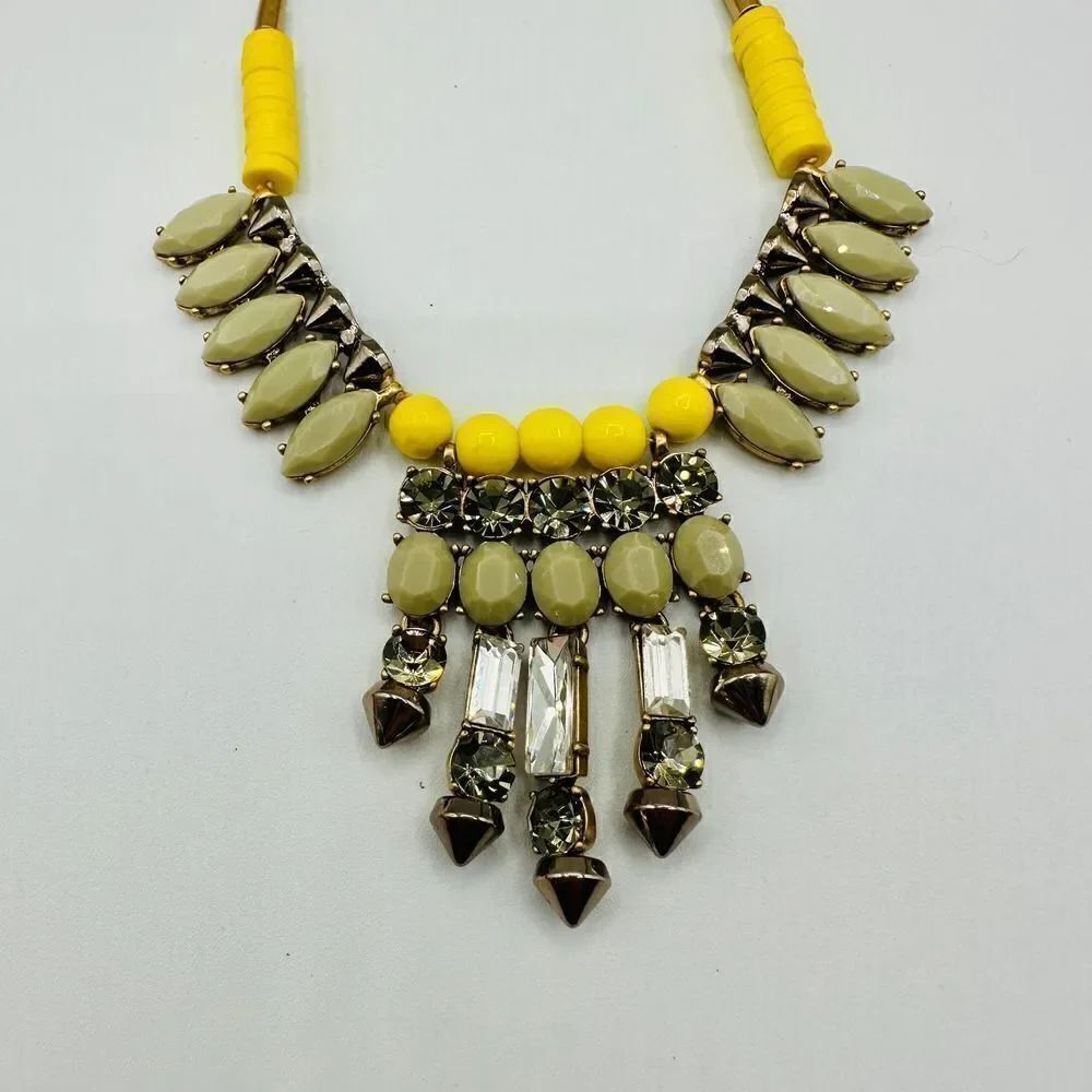 J. Crew Bead Crystal Statement Necklace - Picture 3 of 8